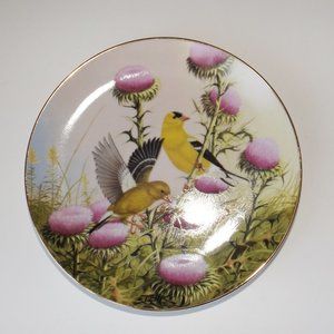 Vintage decorative porcelain plate Derk Hansen with birds  (#EV1500)